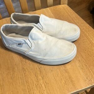 White Vans slip on loafers